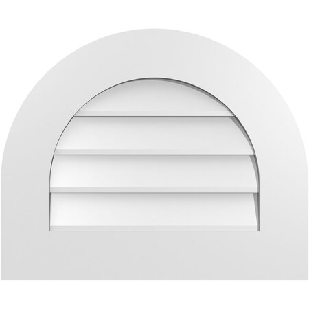 Ekena Millwork Round Top Surface Mount PVC Gable Vent: Non-Functional, w/ 3-1/2"W x 1"P Standard Frame, 22"W x 18"H GVPRT22X1801SN
